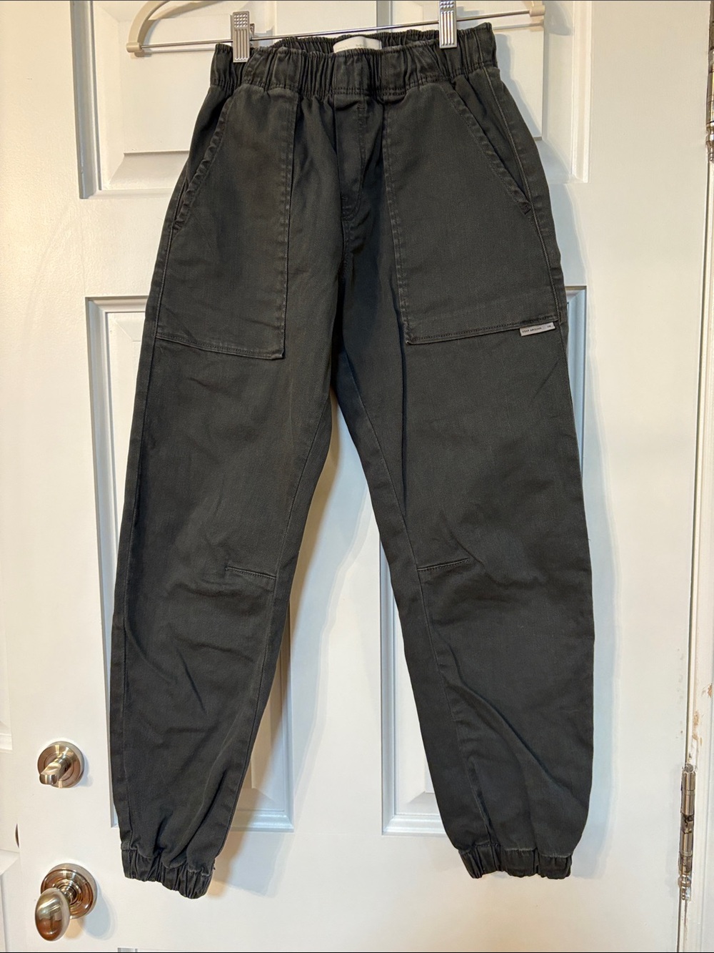 Zara Boys Dark Grey Elastic-Waist Utility Pants